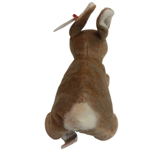 Ty Beanie Babies Nibbly Bunny Rabbit Plush Toy Brown White 1998 NEW - Picture 5 of 11